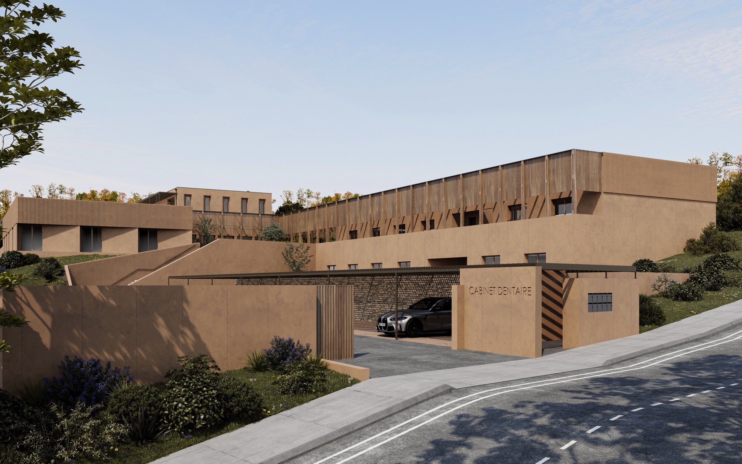 Le Cabinet Dentaire du Luberon, perspective d'architecte de l'entrée